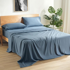 Super Soft King Size Stone Blue Bed Sheet 3 Pieces Set by Alezam